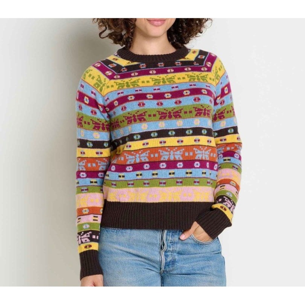 Toad&Co Sweater Cazadero Crewneck Wool Blend Fair Isle Multicolor Small